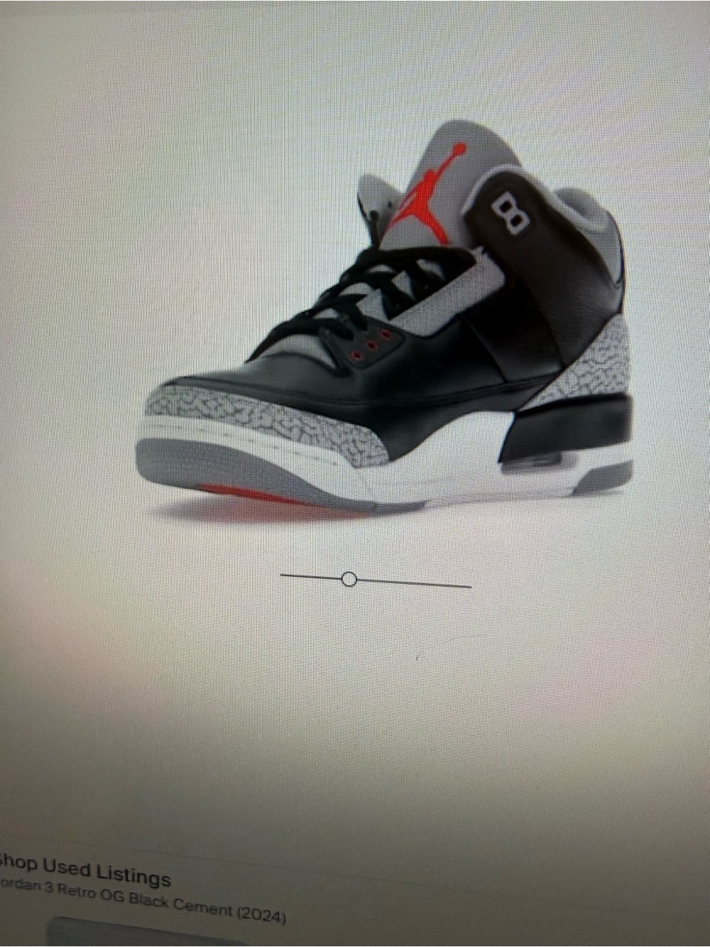 Jordan Black/Cement Grey/Red Retro 3 Sneakers